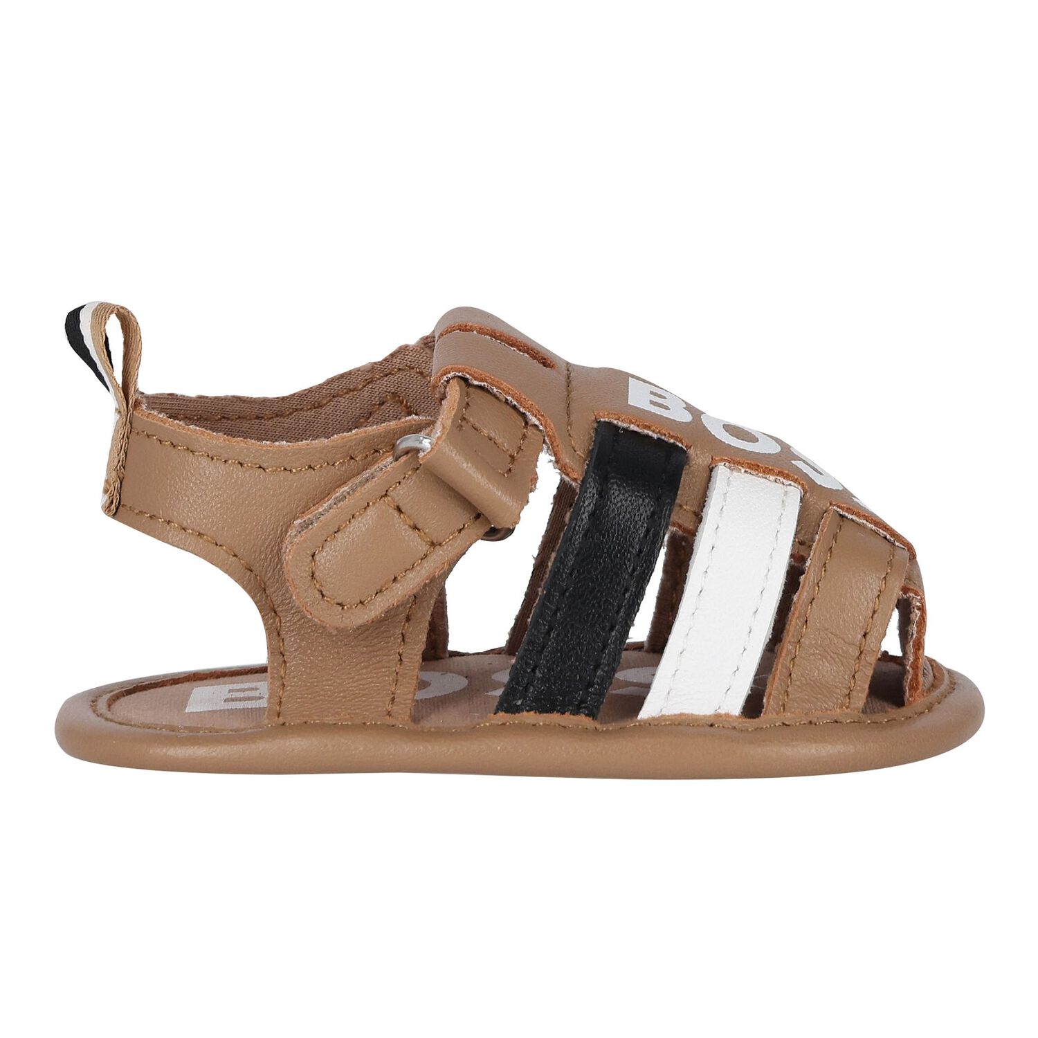 Baby Boys Beige Logo Sandals, 2, hi-res image number null