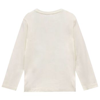 Boys Ivory Logo Long Sleeve Top
