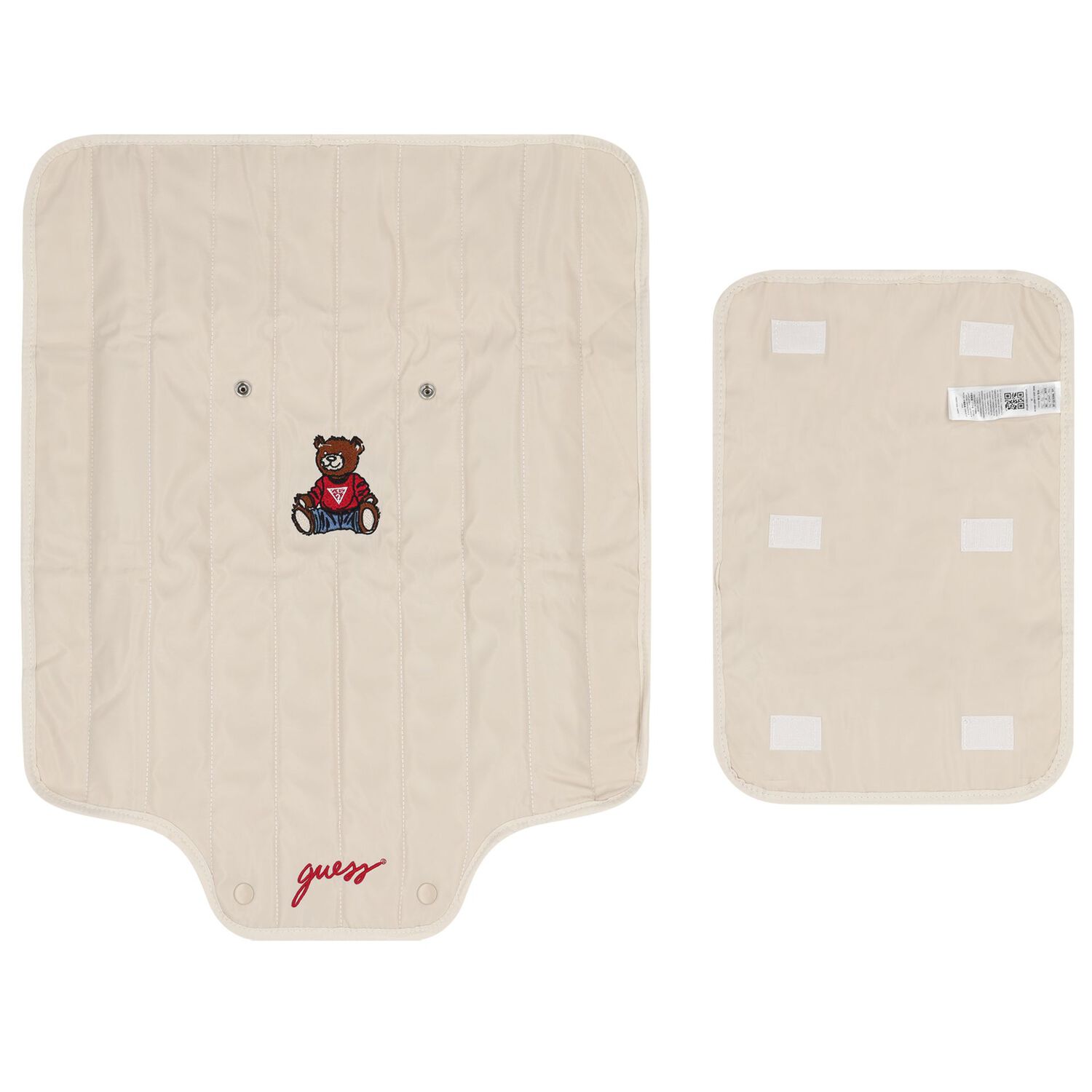 Beige Teddy Bear Logo Quilted Baby Changing Mat, 1, hi-res