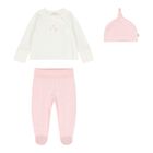 Baby Girls White & Pink 2 Piece Babygrow Set, 2, hi-res