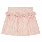 Girls Pink Jacquard Bow Skirt, 1, hi-res