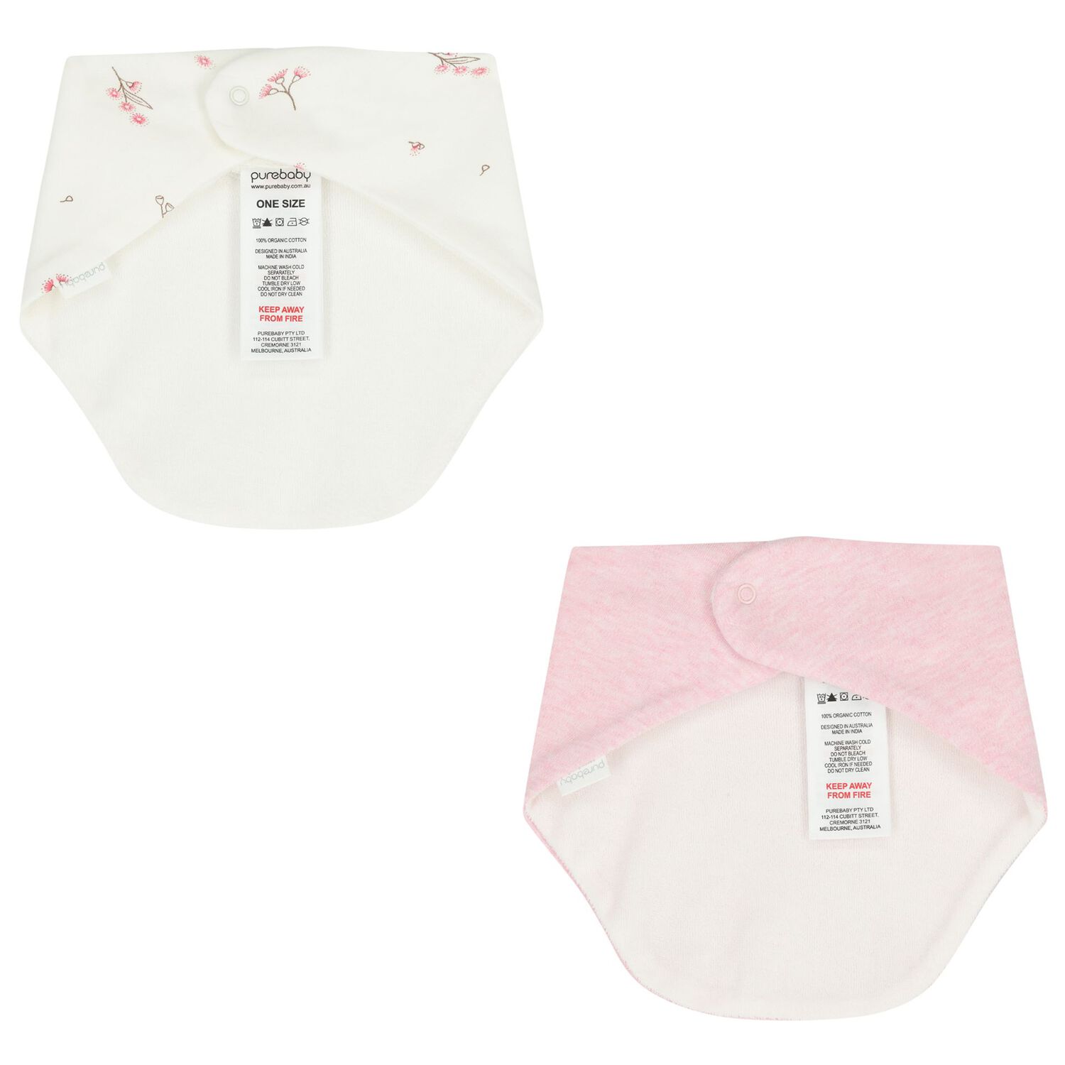 Baby Girls White & Pink Bibs ( 2 Pack ), 2, hi-res image number null