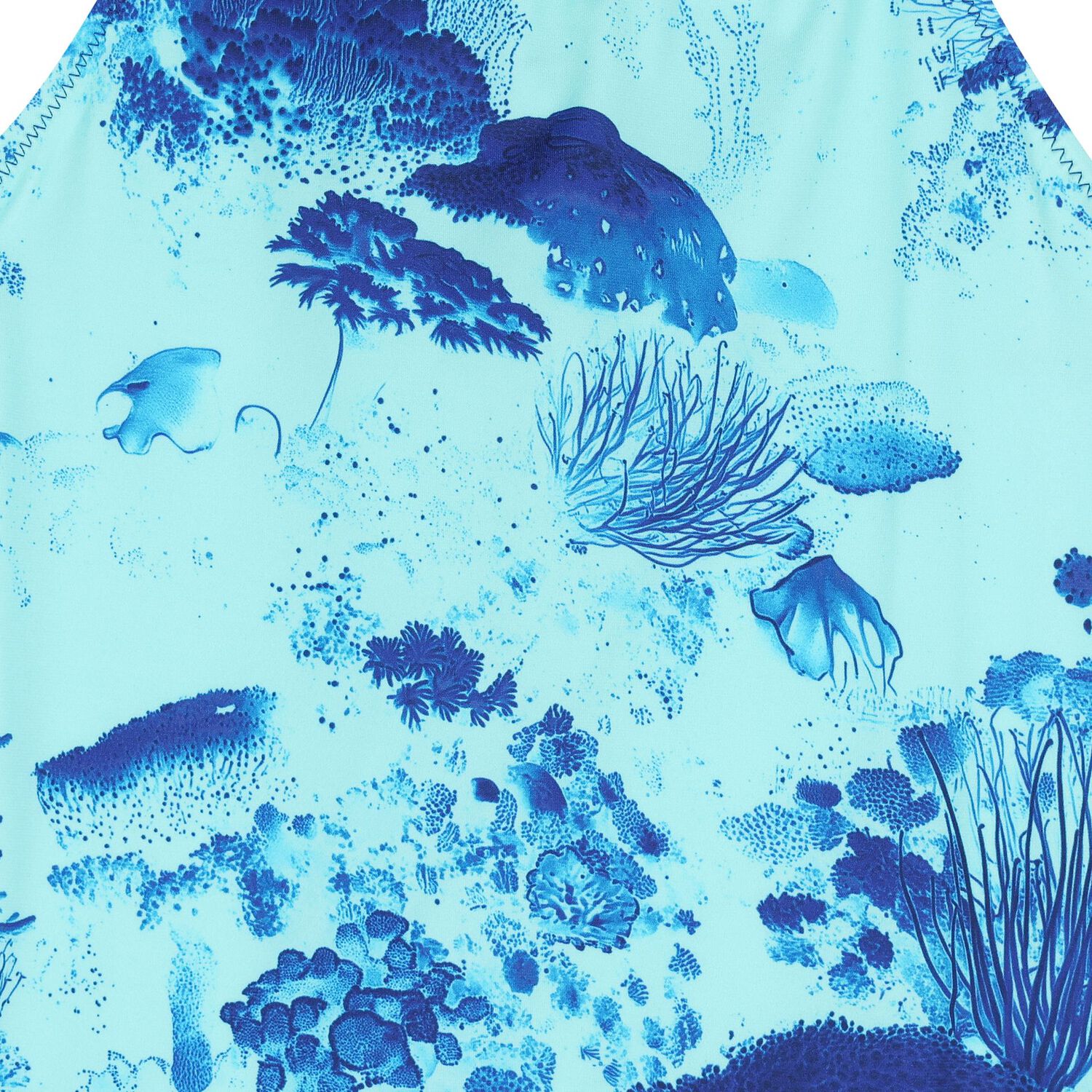 Girls Blue Coral Logo Swimsuit , 1, hi-res