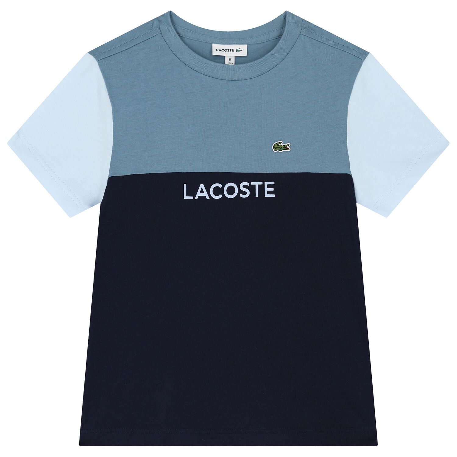 Boys Blue Colourblock Cotton T-Shirt, 1, hi-res