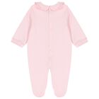 Baby Girls Pink & Gold Logo Babygrow, Hat & Bib Gift Set, 1, hi-res