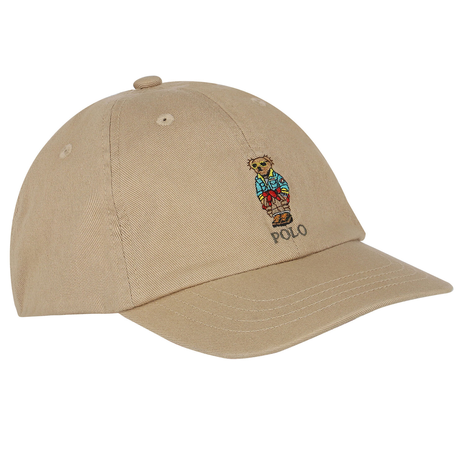 Boys Beige Polo Bear Cap, 1, hi-res