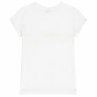 Girls White Cotton Top, 1, hi-res