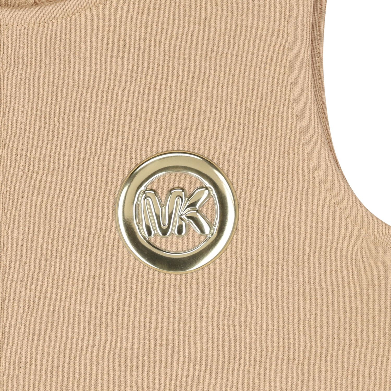 Girls Beige Logo Dress, 1, hi-res
