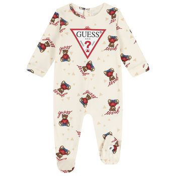 Ivory Teddy Bear Logo Babygrow