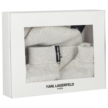 Grey Hat & Bootie Ikonik Karl & Choupette Baby Gift Set