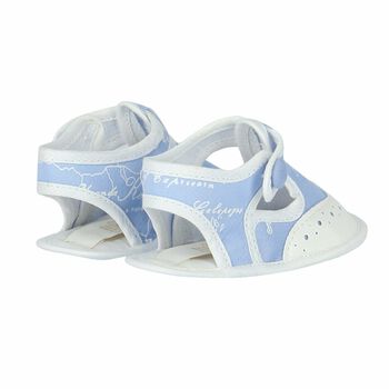 Blue & White Geo Map Pre Walker Shoes