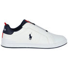 Boys White Logo Trainers, 1, hi-res