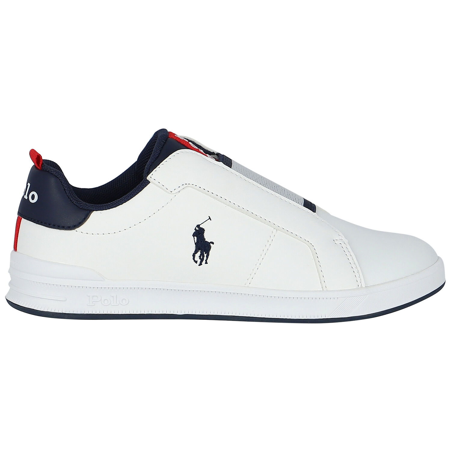 Boys White Logo Trainers, 1, hi-res