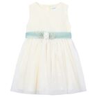 Girls Ivory Embroidered Tulle Dress, 1, hi-res