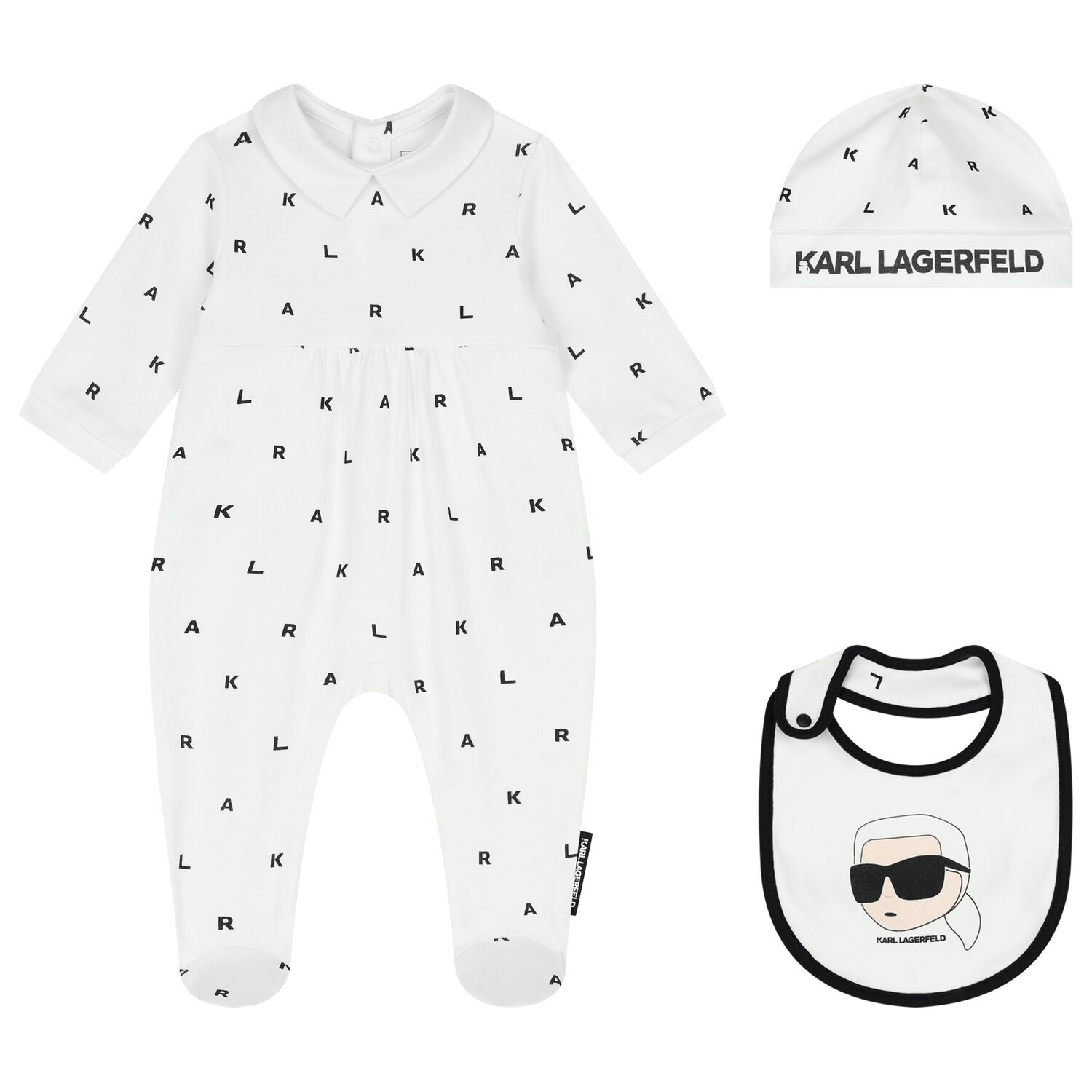 Baby Boys White & Black Babygrow Gift Set, 1, hi-res