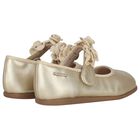 Younger Girls Gold Ballerina Shoes, 1, hi-res