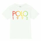 Older Boys White Logo T-Shirt, 1, hi-res