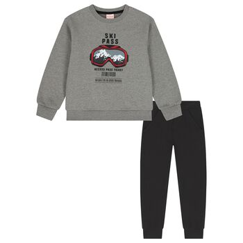 Boys Grey & Black Tracksuit