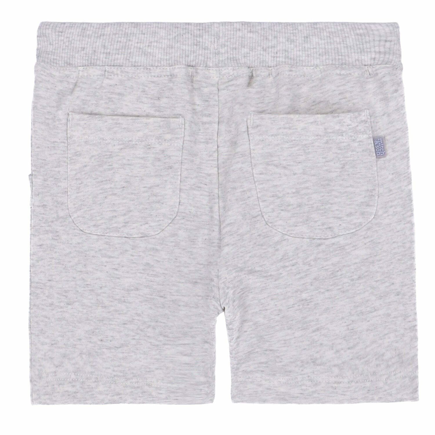 Younger Boys Grey Melange Sweat Shorts, 1, hi-res