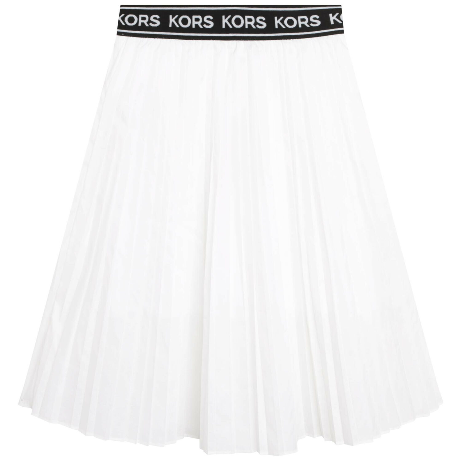 Girls White Pleated Logo Skirt, 1, hi-res image number null