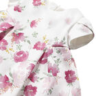 Baby Girls White & Pink Floral Satin Dress Set, 1, hi-res