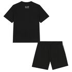 Boys Black Logo Shorts Set, 5, hi-res
