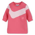 Baby Girls Pink Logo Dress, 1, hi-res