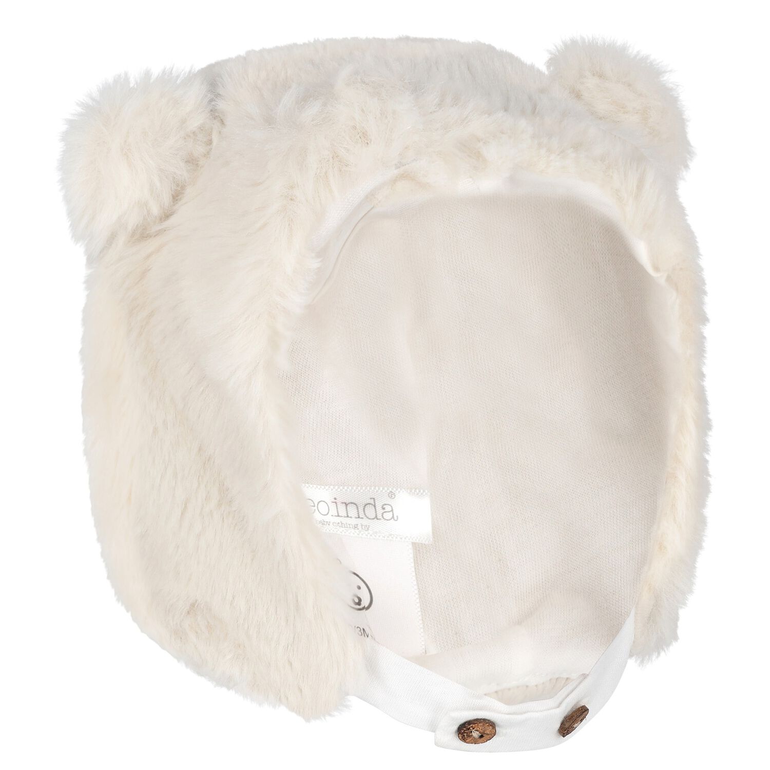 Baby Girls Beige Faux Fur Hat, 1, hi-res