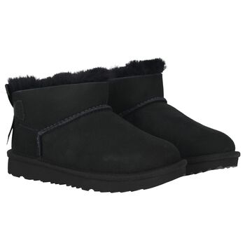Girls Black Ultra Mini Bailey Bow Boots
