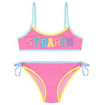 Girls Pink Logo Bikini