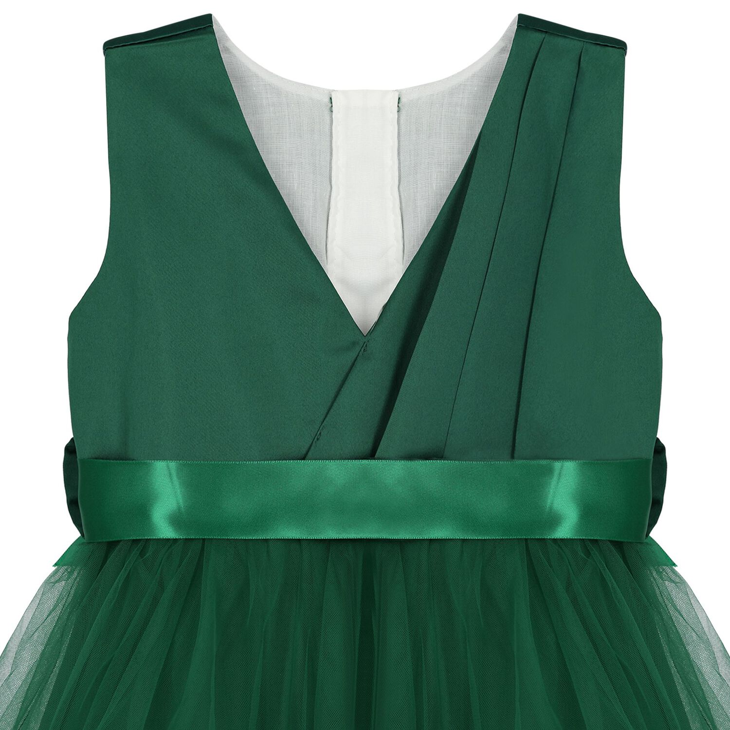 Girls Green Ruffle Tulle Dress, 2, hi-res image number null