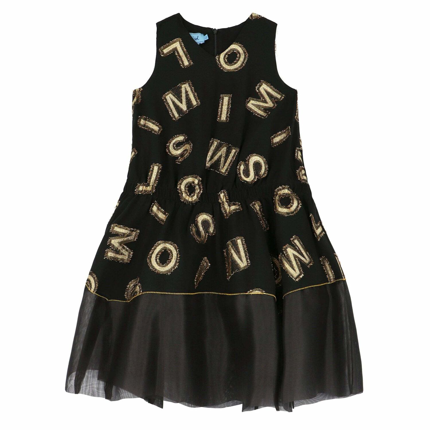 Girls Black & Gold Dress, 1, hi-res