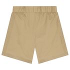 Boys Beige Logo Shorts, 2, hi-res