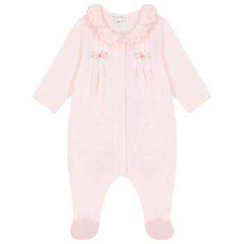 Baby Girls Pink Cotton Babygrow