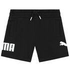 Boys Black Logo Shorts, 1, hi-res