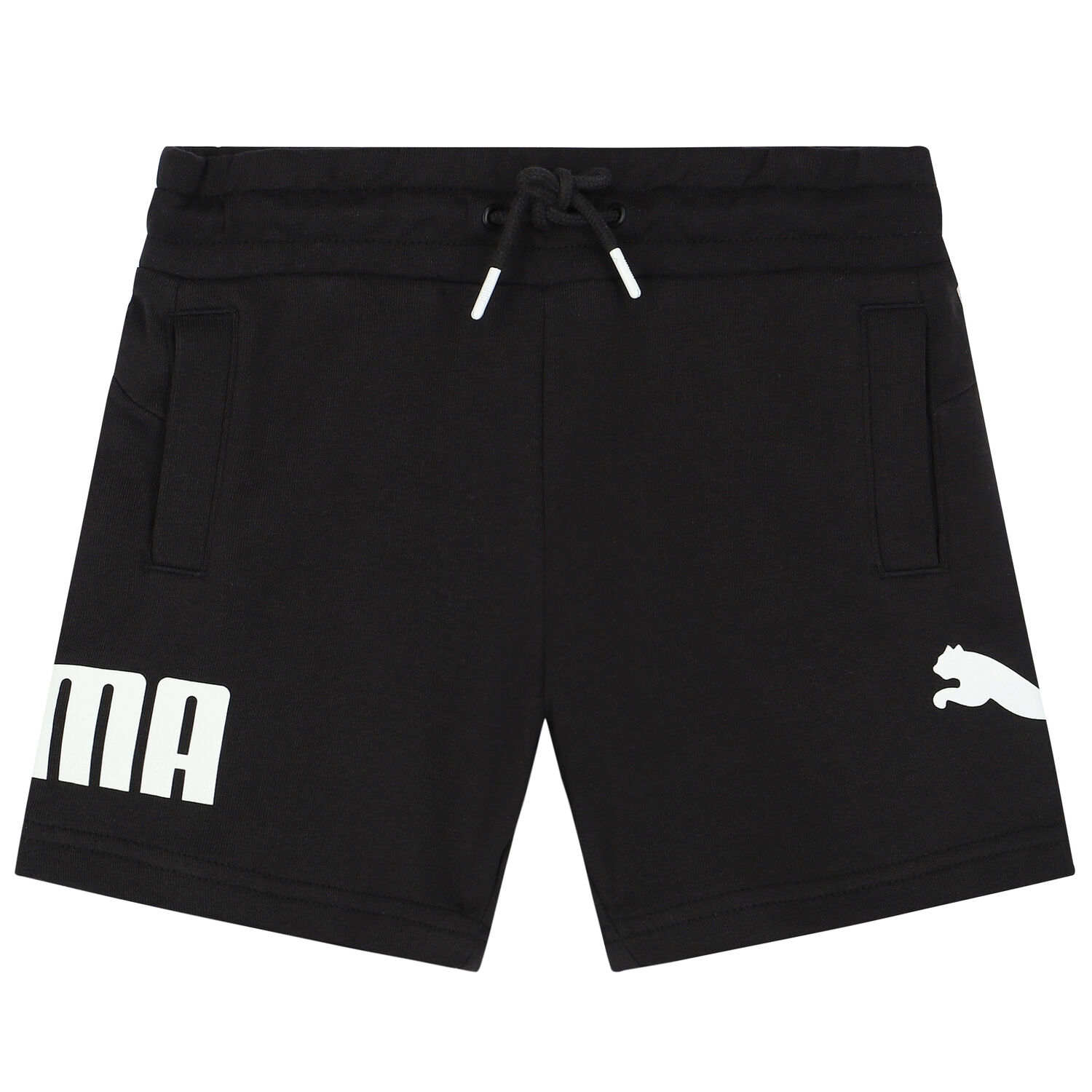 Boys Black Logo Shorts, 1, hi-res