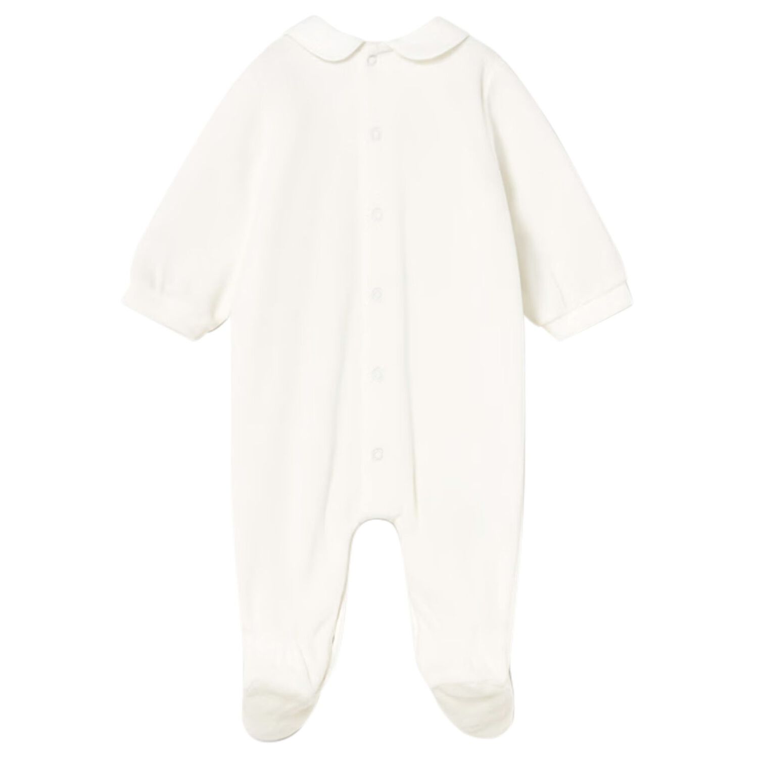 Baby Girls White Flower Babygrow, 2, hi-res