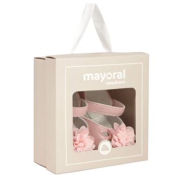 Baby Girls Pink Flower Pre Walker Shoes