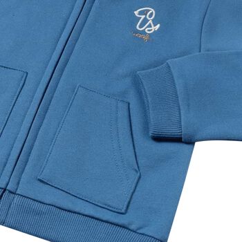 Younger Boys Blue Hooded Zip Up Top