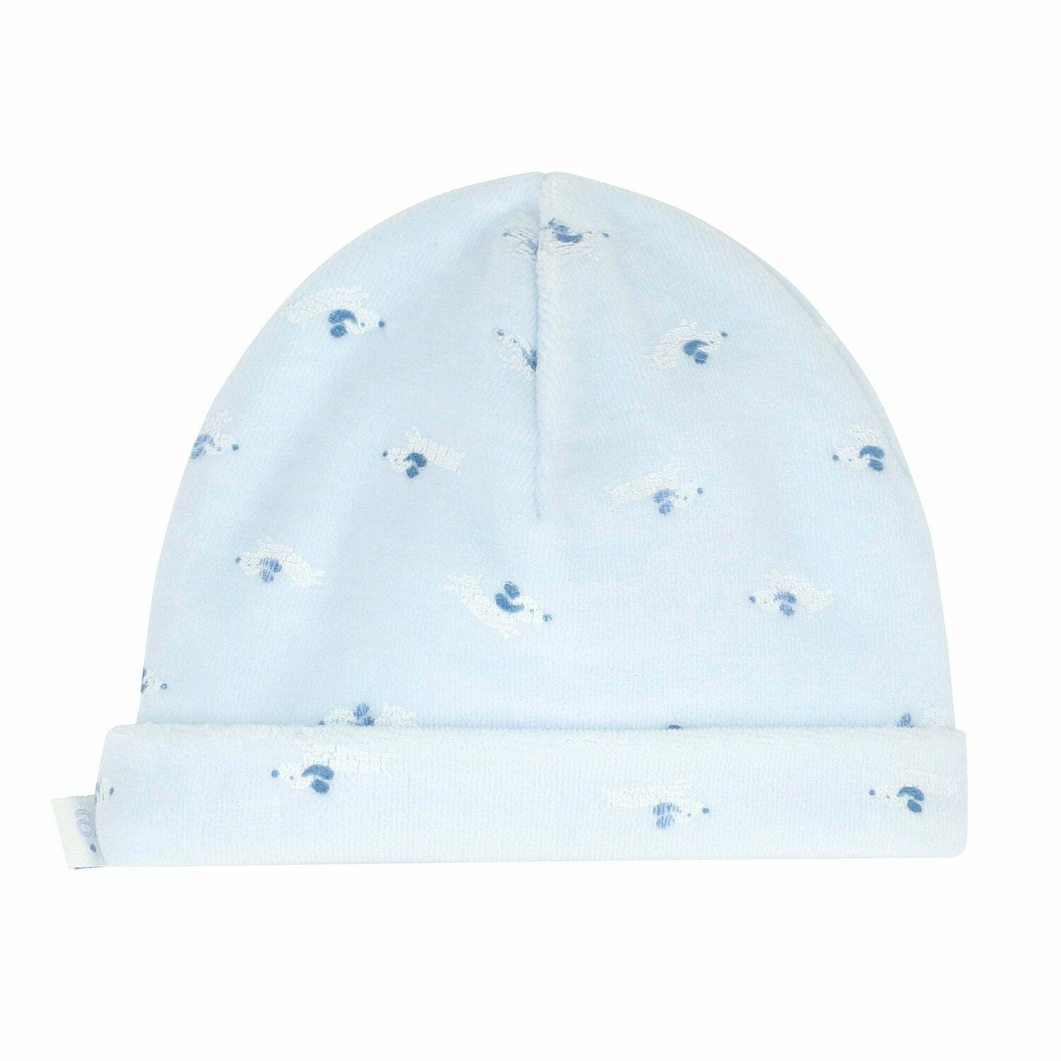 Baby Blue Printed Velour Hat, 1, hi-res