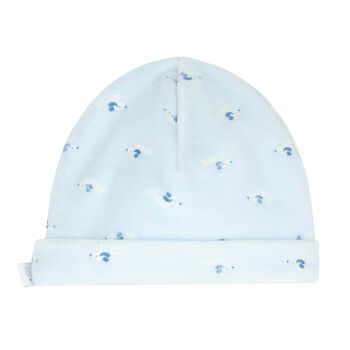 Baby Blue Printed Velour Hat