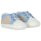 Baby Boys Blue, Beige & White Pre Walker Shoes, 1, hi-res