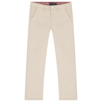 Boys Beige Chino Trousers