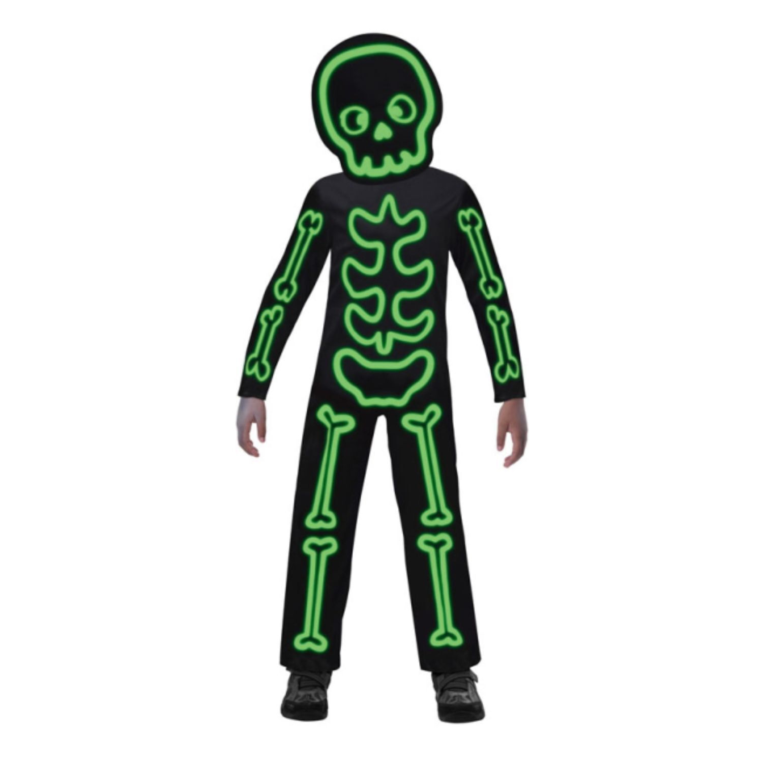Boys Black & Green Halloween Skeleton Costume, 1, hi-res