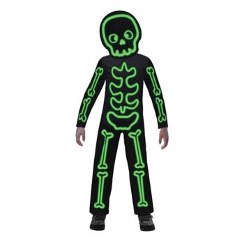 Boys Black & Green Halloween Skeleton Costume