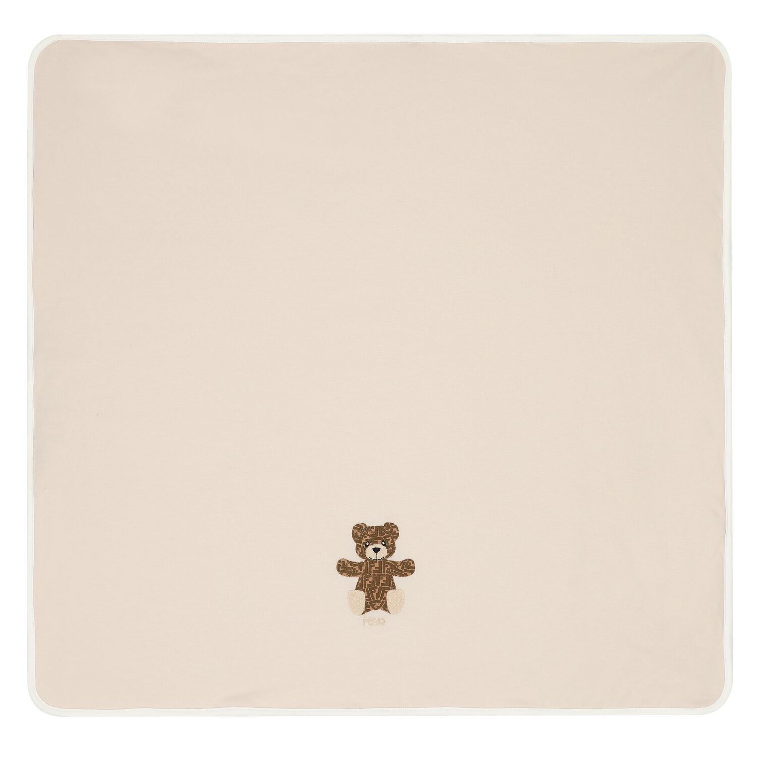 Beige Teddy Bear Logo Baby Blanket, 1, hi-res image number null