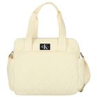 Beige Logo Baby Changing Bag, 1, hi-res