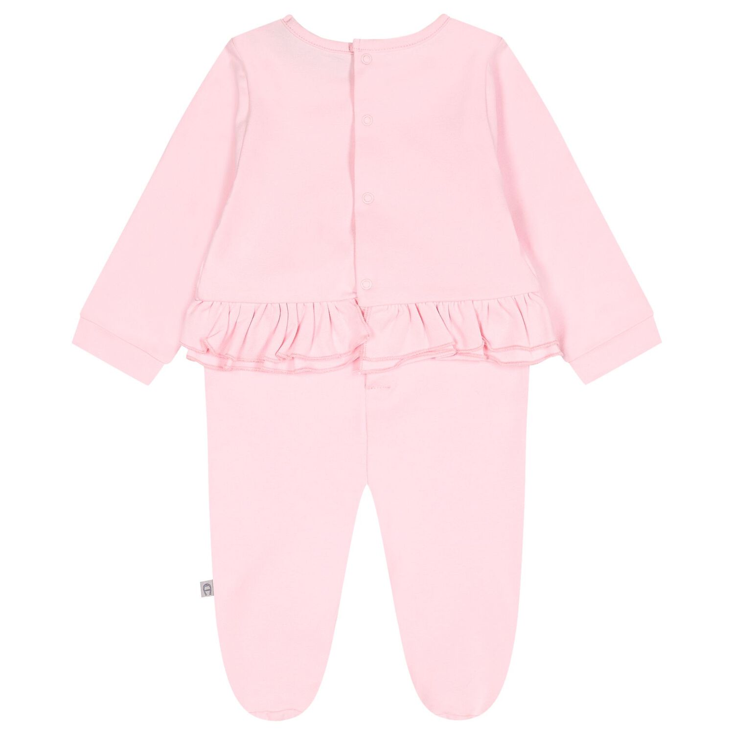 Baby Girls Pink & Gold Logo Babygrow, 2, hi-res