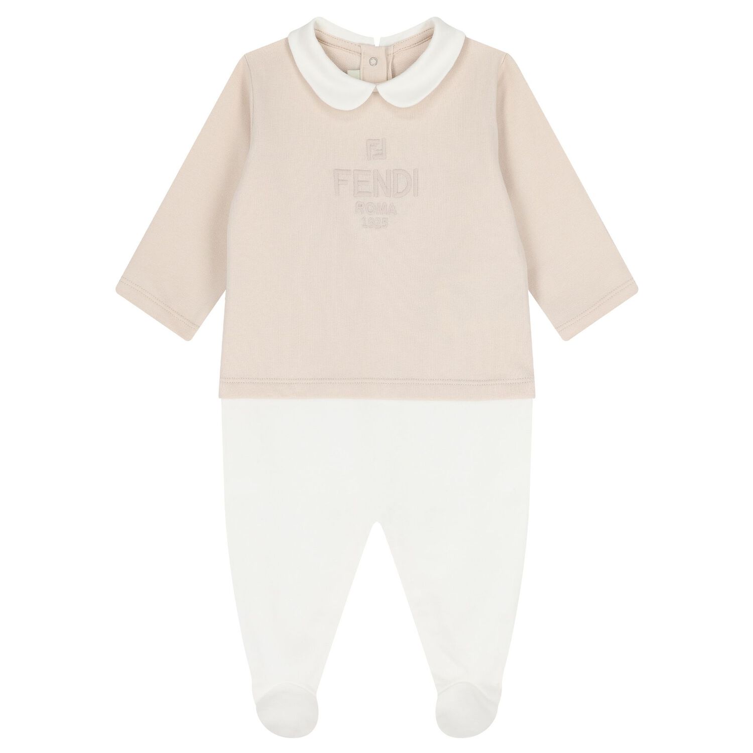 Beige & White Logo Babygrow Gift Set, 1, hi-res