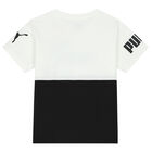 Boys White & Black Logo T-Shirt, 1, hi-res
